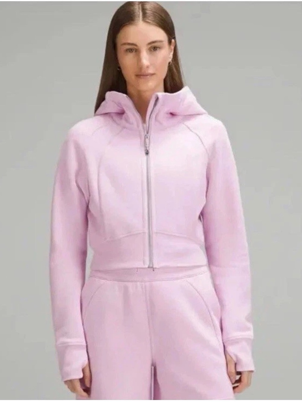 lululemon athletica Pastel Pink Hooded Zip-Up Jacket